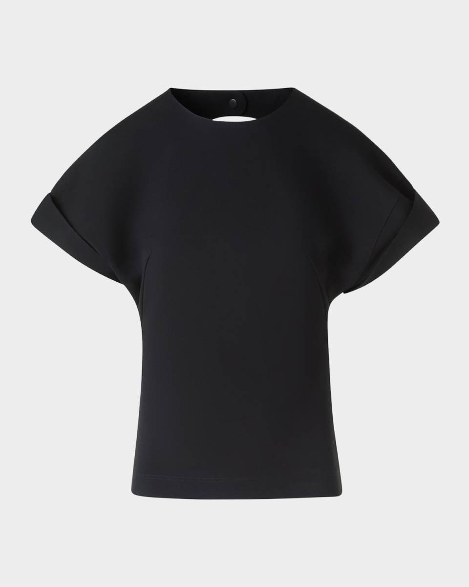 Dot Cutout Short-Sleeve Viscose Jersey Shirt